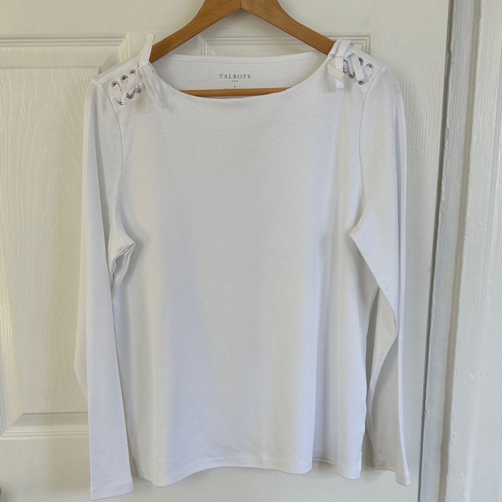 Talbots Classic White Long Sleeve Tee